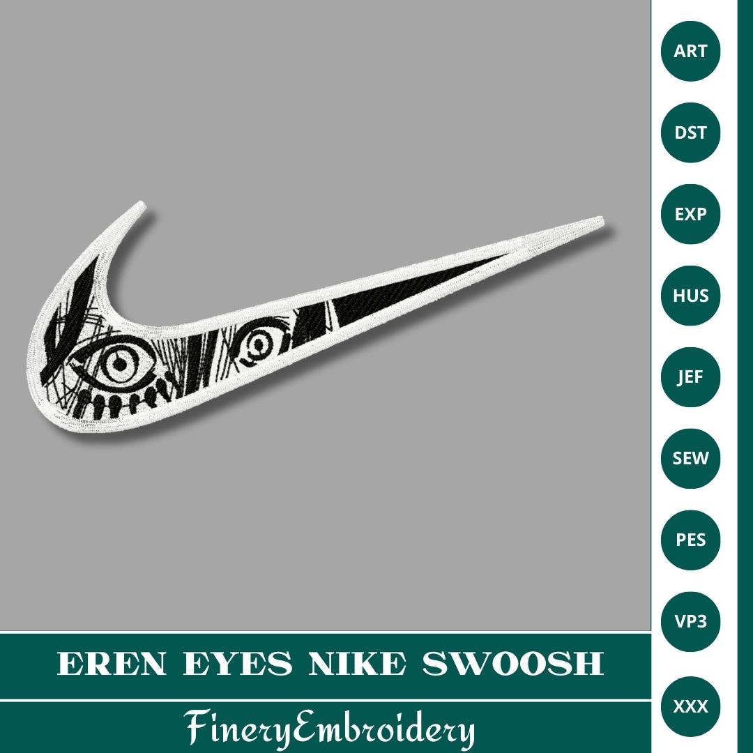 Nike Eren Eyes Embroidery Design – Bold Anime Fusion