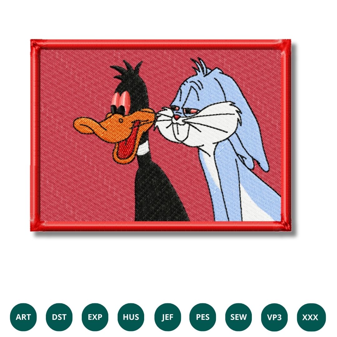 Classic Cartoon Duo Embroidery Design – Timeless Animation for Your Projects